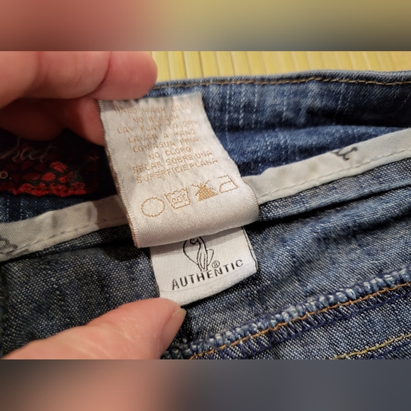 ♡ SOLD ON EBAY ♡ Baby Phat Jeans Co 11 Y2K Cropped Capri Blue Denim - Picture 9 of 14